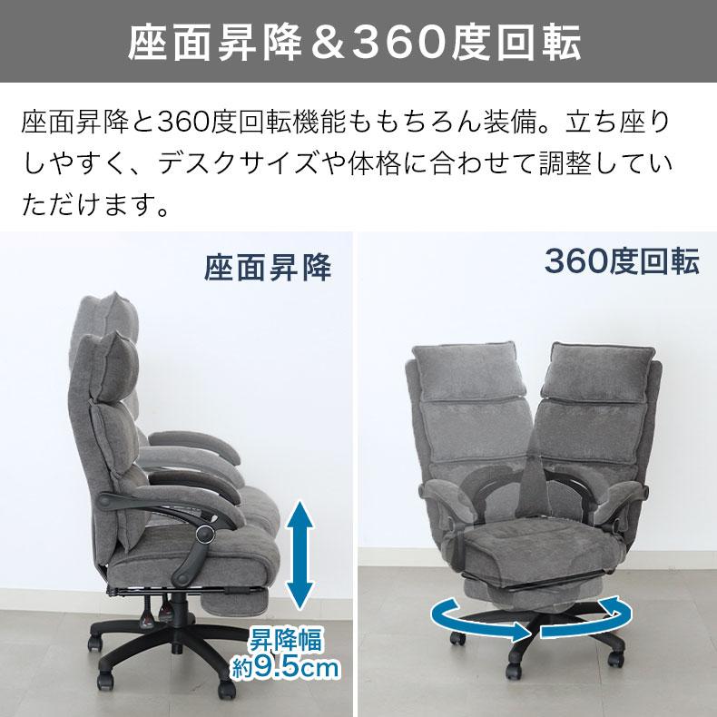 マナベインテリアハーツ ワークチェア リクライニング ヘッドギア