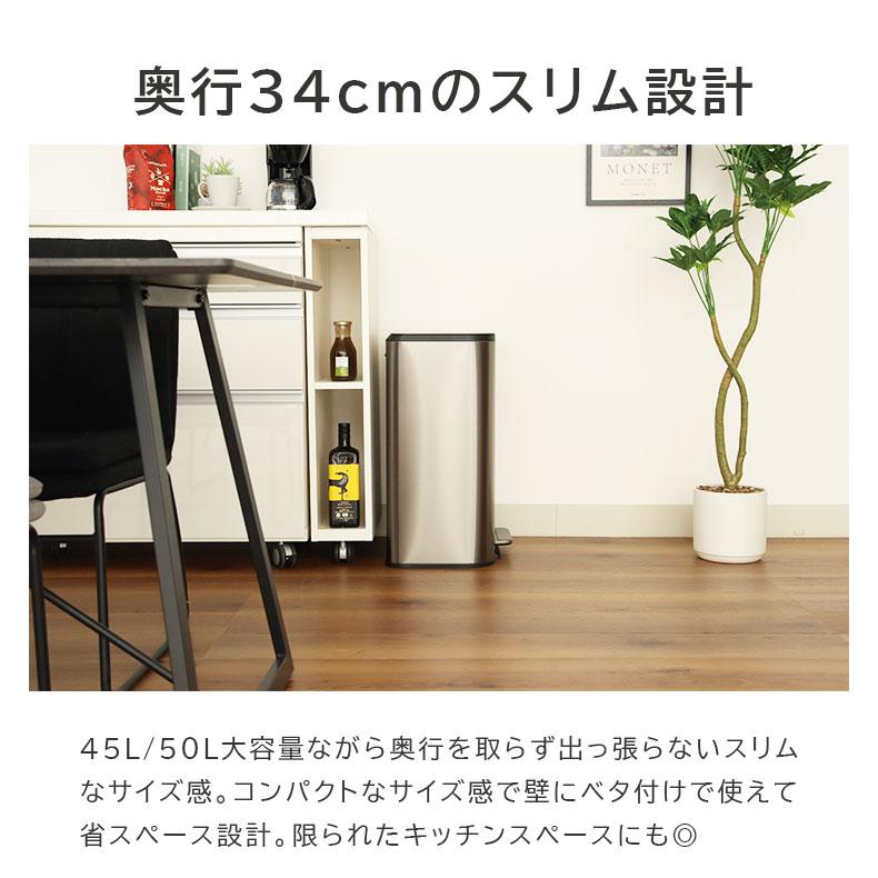 マナベインテリアハーツ ゴミ箱 50リットル ダストボックス 蓋つき