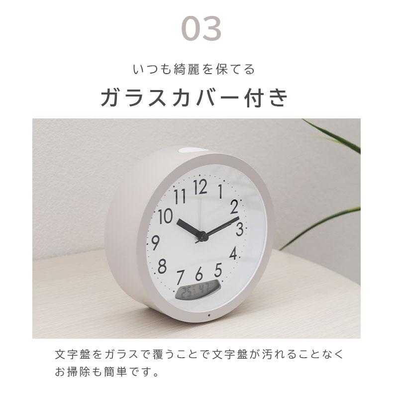 Hana 置き時計 マナベインテリアハーツ 時計 とけい トケイ クロック ウオッチ 温湿度