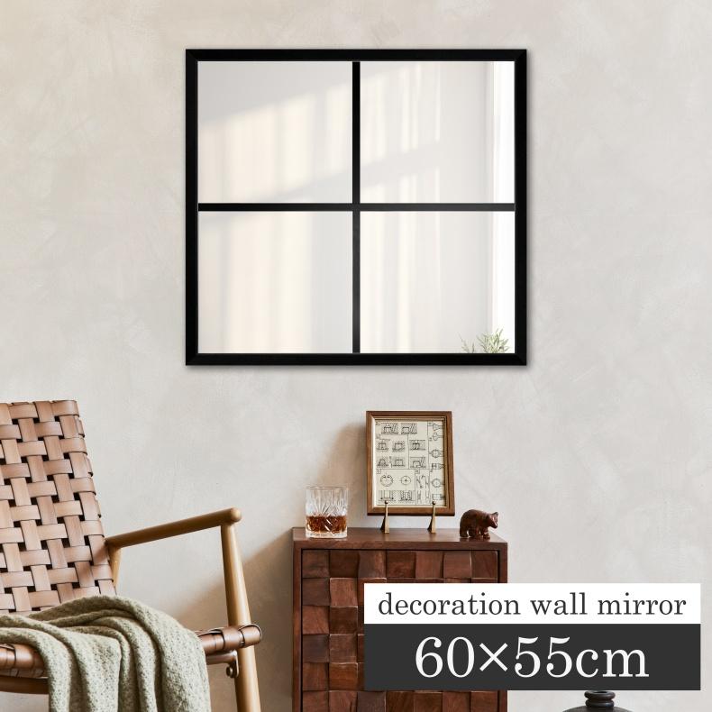 マナベインテリアハーツ 窓枠 窓枠風 ミラー 鏡 壁掛け ウォールミラー