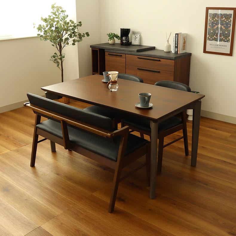 マナベインテリアハーツ 一枚板風 4人掛け 4人 テーブル ダイニング