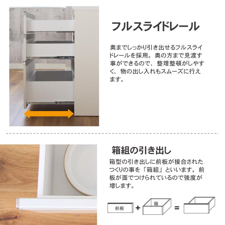 マナベインテリアハーツ 完成品 キッチンボード カップボード レンジ台