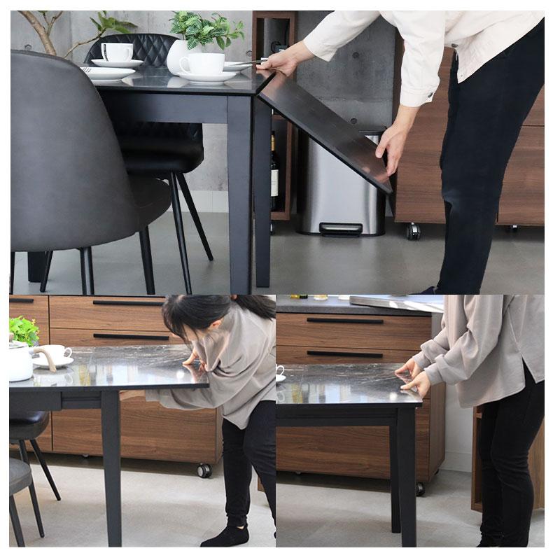 マナベインテリアハーツ 伸長式テーブル 2人掛け 4人掛け 伸縮 単品 幅