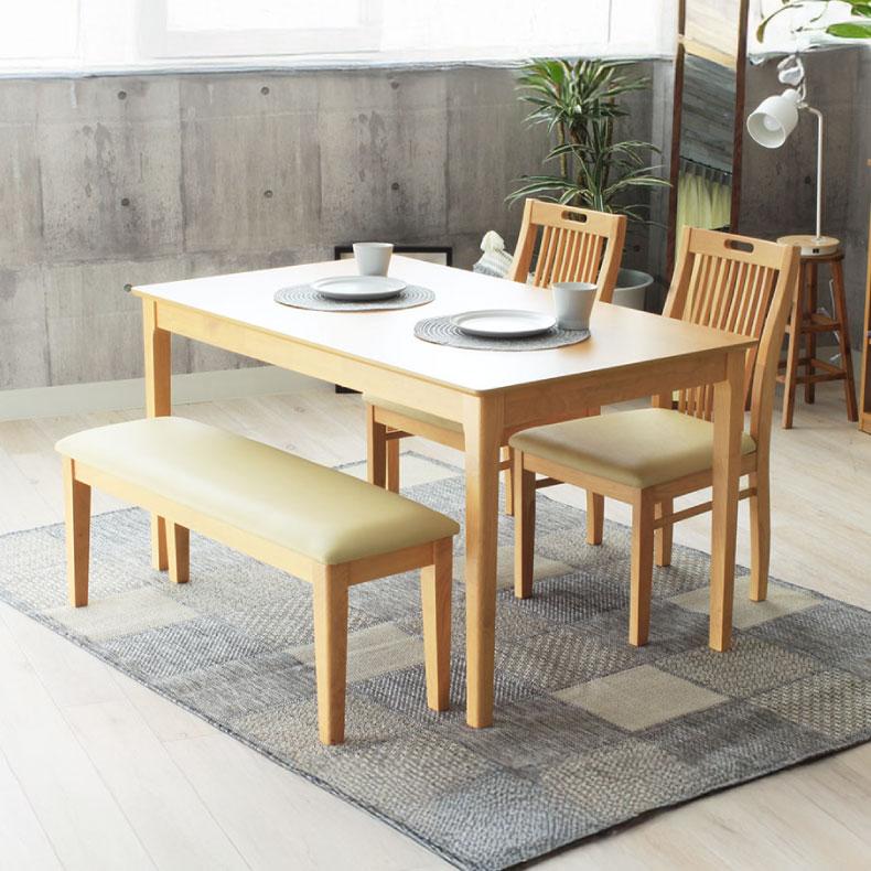 マナベインテリア ダイニングテーブル＆椅子 ベンチ チェア セット マナベインテリアハーツ ダイニングベンチ 幅140cm 単品 長椅子 長いす