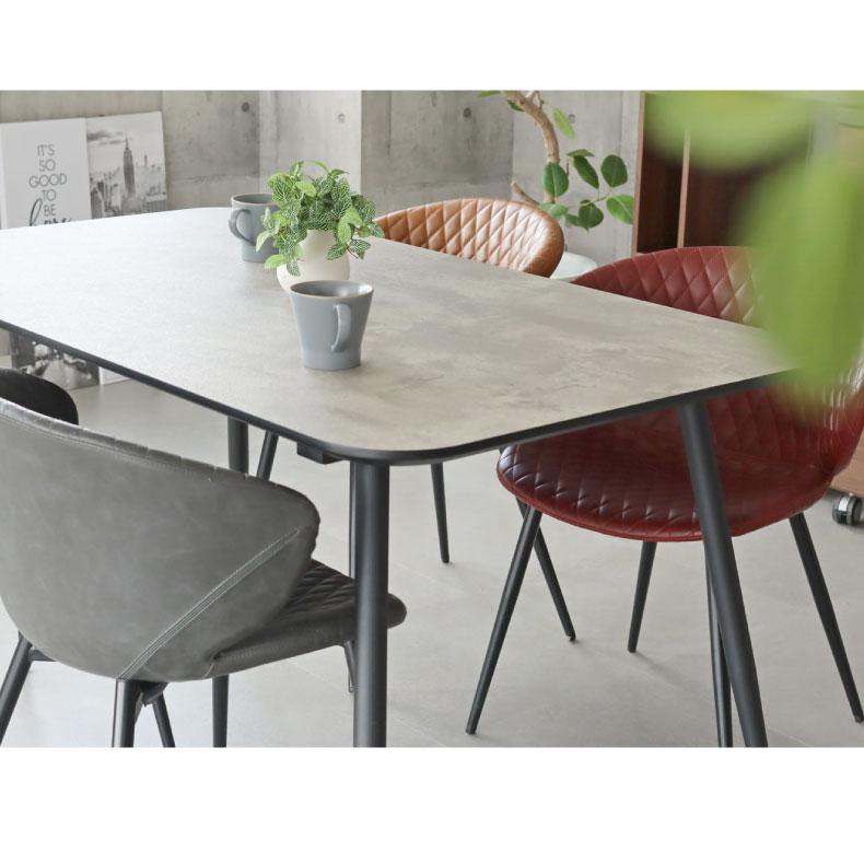 マナベ　人工石 ダイニングテーブル マナベインテリアハーツ メラミン天板 140cm 石目調 ダイニング