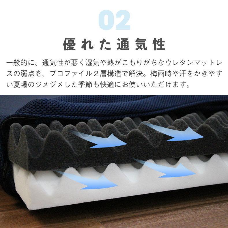 マナベインテリアハーツ マットレス 三つ折り 折りたたみ 高反発