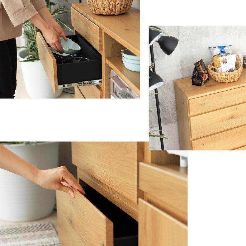 カウンター下収納 食器棚 おしゃれ 薄型 キッチンボード 幅120cm