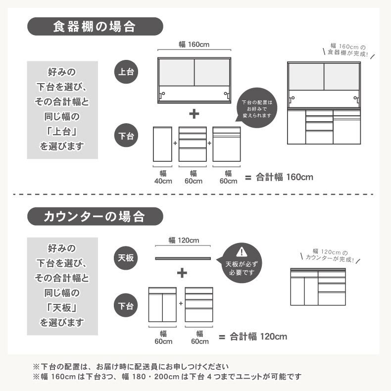 組み換え 食器入れ オリジナル レンジ台 幅40cm 下台 オープン カカロの画像