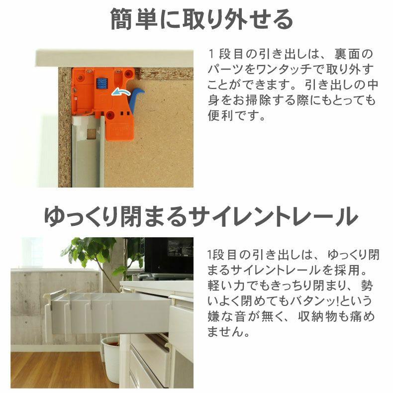 キッチンカウンター ワゴン 棚 作業台 食器入れ 収納 調理台幅180cmカウンター 60四段引出 60開き 60ダスト ネオ_6