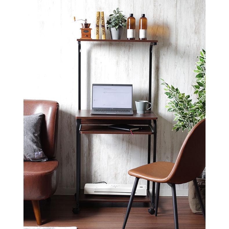 マナベインテリアハーツ パソコンデスク プリンターラック一体型 幅