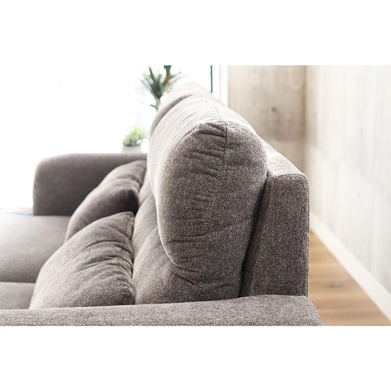 ソファ 幅200cm おしゃれ ファブリック 布 グレー 座面高さ42cm 3人