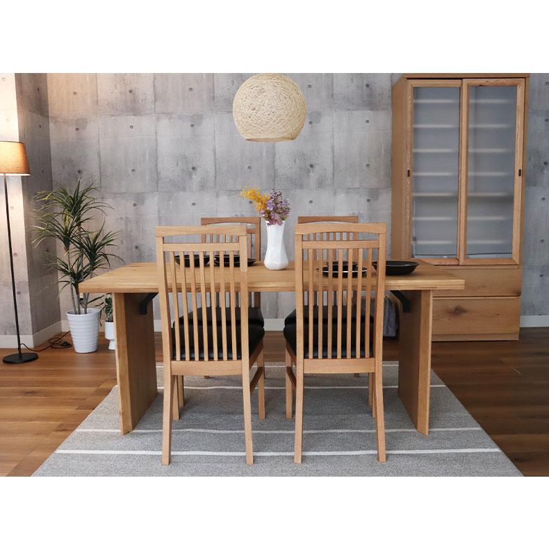 マナベインテリアハーツ ダイニングセット 無垢材 テーブル 4人掛け 4