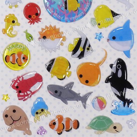 海の生き物 ドロップシール かわいい 水族館グッズ うみうみプラネット