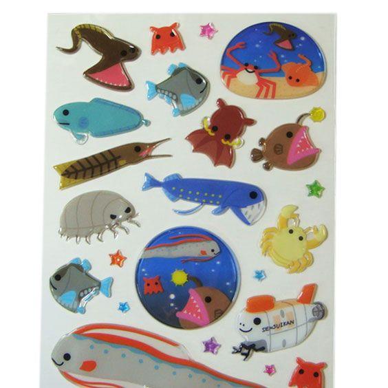 あかりさま　深海生物　入園入学グッズ 深海魚(生成り)×ストライプ 入園入学グッズ5点セット/裏地
