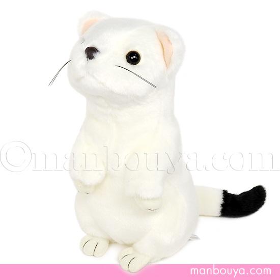 オコジョ ぬいぐるみ 白 動物 AQUA M 21cm : まんぼう屋ドットコム