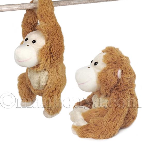 動物園 ぬいぐるみ AQUA しっぽくるりサル オランウータン 単品
