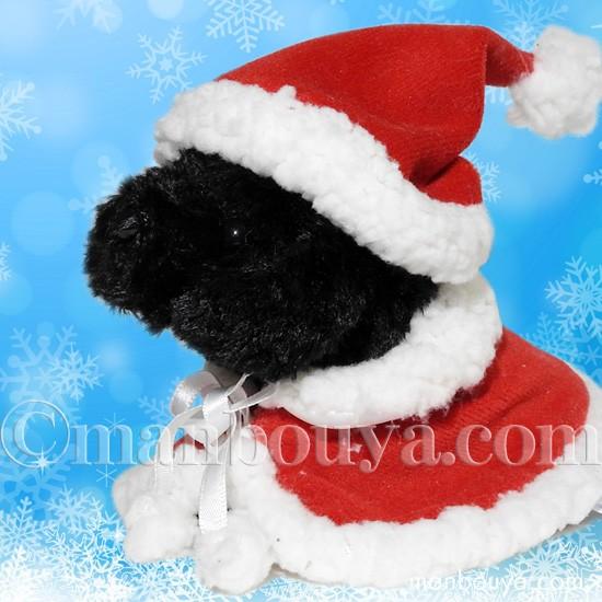 クリスマス ぬいぐるみ 犬 A-SHOW リトルビーンズ プードル ブラック