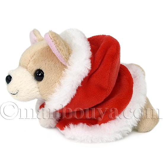 y꙳★*゜一点限定品❗️激レアパネル　苺帆船チワワ両面フラットポーチ クリスマス ぬいぐるみ 犬 チワワ サンタフードマント Little