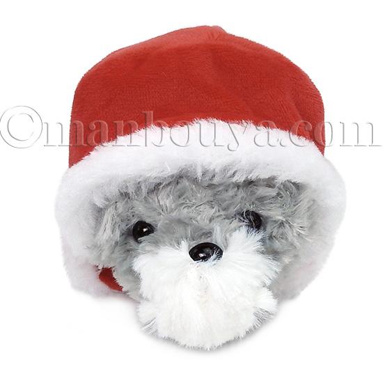 クリスマス ぬいぐるみ 犬 シュナウザー サンタフードマント Little