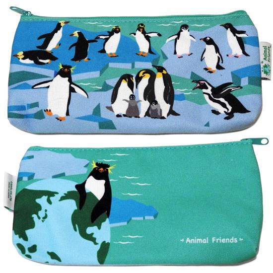ペンギン グッズ ペンケース 布製 かなる社 アニマルフレンズ カラー