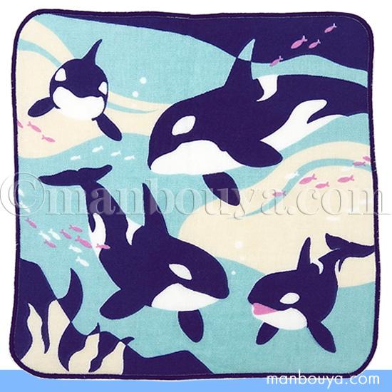 シャチ グッズ 雑貨 ガーゼタオル おしゃれ ハンカチ 水族館 お土産