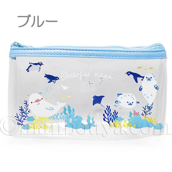 SALE 15%OFF 海の生き物 クリアポーチ 小物入れ 横長 チアフル