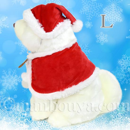5%OFF 秋田犬 ぬいぐるみ クリスマス キュート販売 あきたいぬ 白毛 L＆Mセット サンタ衣装の画像
