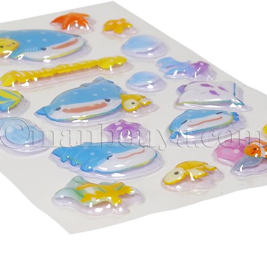 ジンベエザメ グッズ 立体シール 推しいろ水族館 かわいい ぷっくり