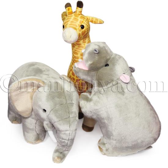 モンスイユ　カバ＆ゾウ　ぬいぐるみ　中古品 モンスイユ カバ＆ゾウ ぬいぐるみ 中古品 モンスイユ カバ＆ゾウ