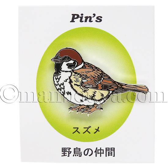 野鳥 すずめ グッズ 雑貨 ピンバッジ アクセサリー ピンズ ピンバッヂ
