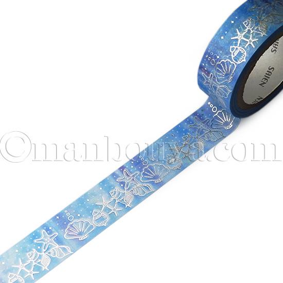 夏柄 マスキングテープ 海 シェル 水族館 お土産 マステ 貝殻