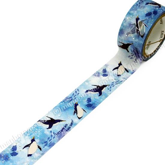 海外 PETテープ マスキングテープ ぺんぎんフラペチーノ 海外 PETテープ マスキングテープ ぺんぎんフラペチーノ