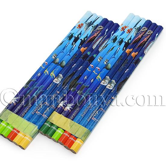 水族館グッズ 文房具 鉛筆 2B 1ダース クツワ 海洋えんぴつ : まんぼう