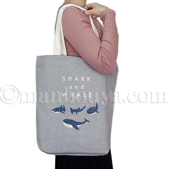 サメ グッズ 雑貨 ミントイン トートバッグ 帆布 A4 縦型 肩掛け