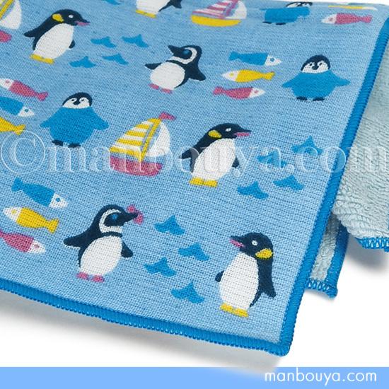 ペンギン グッズ 水族館 ガーゼタオル 日本製 ハンドタオル ＋ima プレーリードッグ ぺんぎん散歩 24×24cm メール便発送可｜manbouya