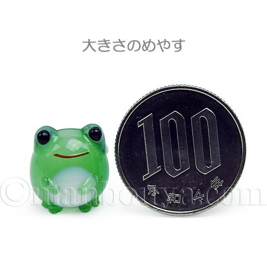 カエルグッズ ガラス細工 ミニチュア 置物 かわいい 花カエル S