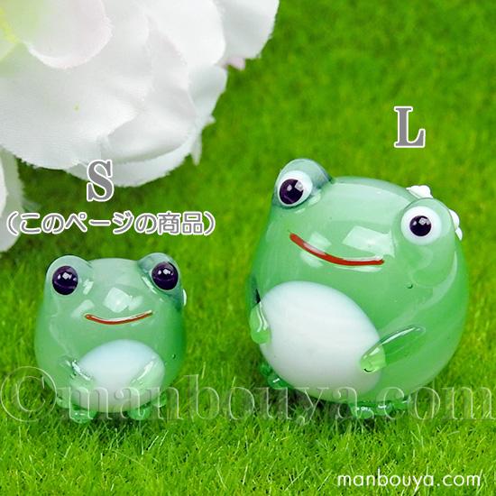 カエルグッズ ガラス細工 ミニチュア 置物 かわいい 花カエル S