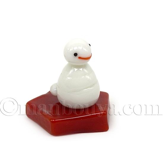 干支の置物 白蛇 巳 ガラス細工 ミニチュア 雑貨 正月飾り 風水ヘビ