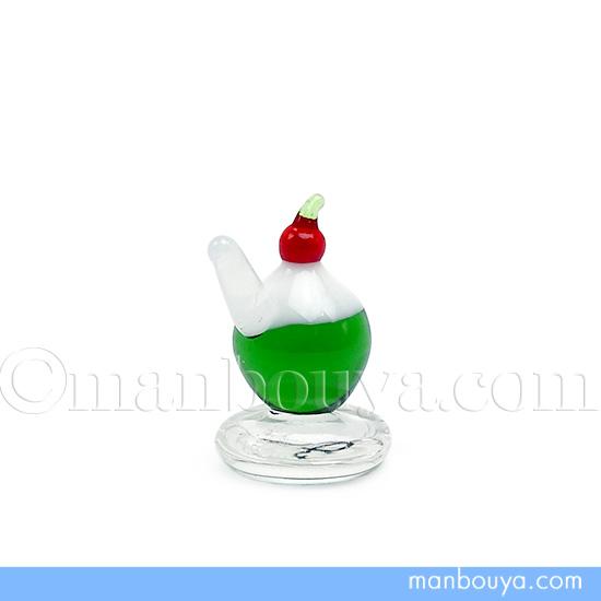 食品 ガラス細工 ミニチュア 雑貨 小物 クリームソーダ ビブロ