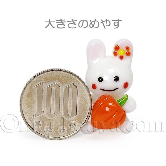 かわいい ほおずき ガラス細工 お盆飾り ミニチュア 置物 うさぎと