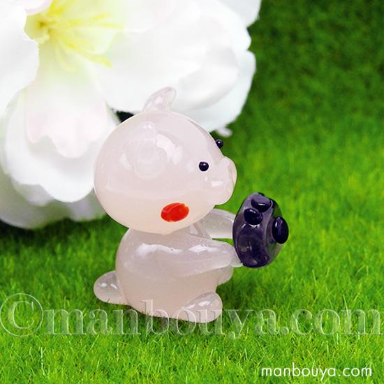 動物 ブタ ガラス細工 ミニチュア ぶた 置物 雑貨 かわいい ブタと