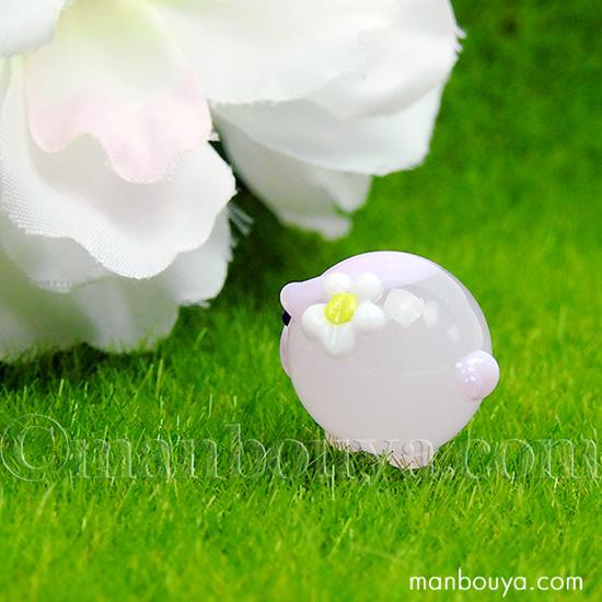 動物 ブタ ガラス細工 ミニチュア 置物 雑貨 かわいい 花ぶた