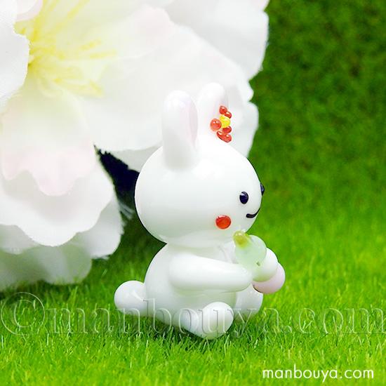 うさぎ 置物 ガラス細工 ミニチュア 動物 かわいい インテリア雑貨