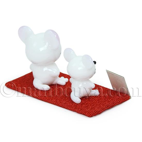 干支の置物 ネズミ 子 ガラス細工 ミニチュア 雑貨 正月飾り 十二支