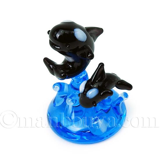 シャチ グッズ 雑貨 ガラス細工 ミニチュア 置物 水族館 お土産