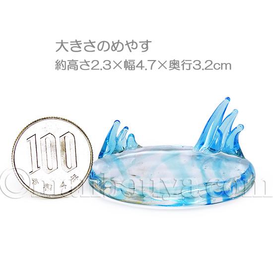 ミニチュア ガラス細工 ディスプレイ用品 小物 波台 楕円 L