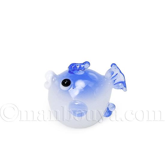 水族館グッズ 魚 ふぐ 雑貨 ガラス細工 ミニチュア 置物 フグ S 青