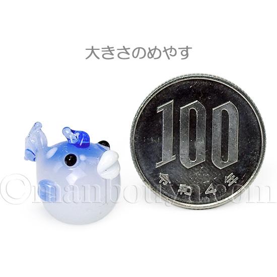 水族館グッズ 魚 ふぐ 雑貨 ガラス細工 ミニチュア 置物 フグ S 青