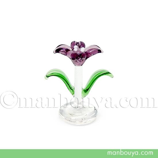 菖蒲の花 ミニチュア ガラス細工 端午の節句 ディスプレイ用品 フォー