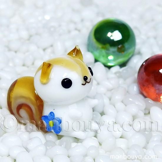 リス 動物 ガラス細工 ミニチュア 置物 フォーカート 花リスくん リス 動物 ガラス細工 ミニチュア 置物 フォーカート 花リスくん
